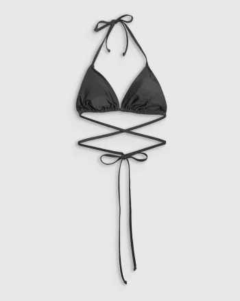 Costum de baie dama,  sutien de bikini, suport redus, Negru