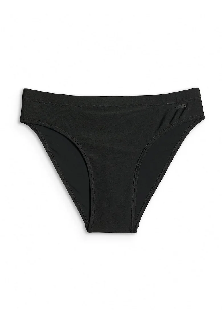 Costum de baie dama,  slip de bikini, croiala slim, talie medie, negru, material cu uscare rapida