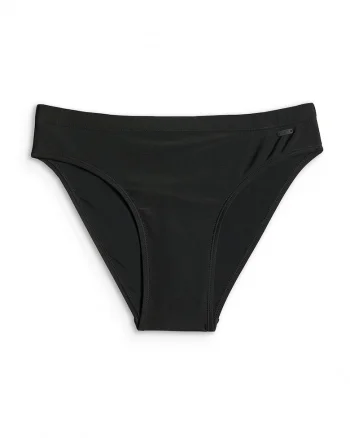 Costum de baie dama,  slip de bikini, croiala slim, talie medie, negru, material cu uscare rapida