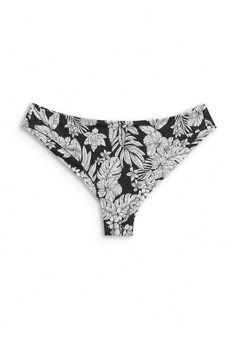 Slip de bikini  talie joasa, uscare rapida, negru, material rezistent la clor