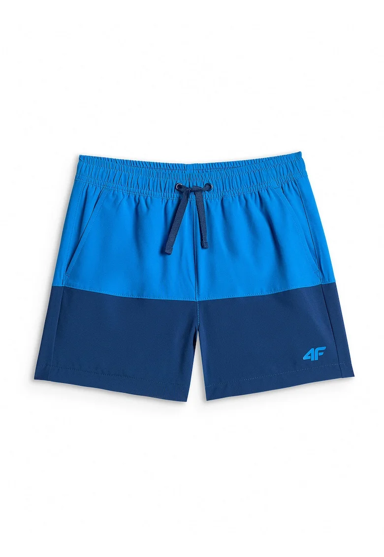 Pantaloni scurti de plaja baieti  bleumarin, uscare rapida, slip interior din plasa