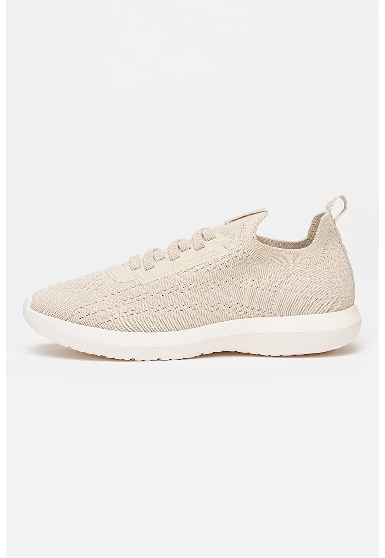 Pantofi sport slip-on cu aspect tricotat, Bej deschis