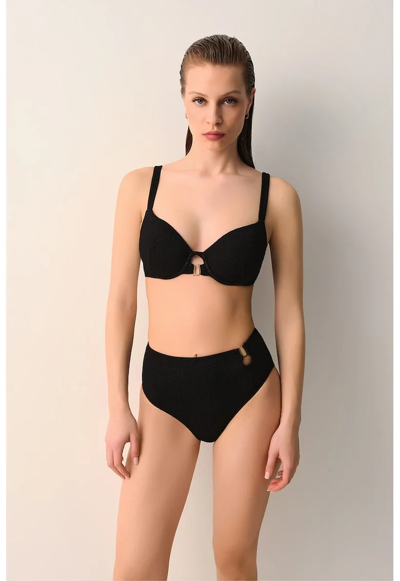 Sutien de baie cu aspect texturat, Negru