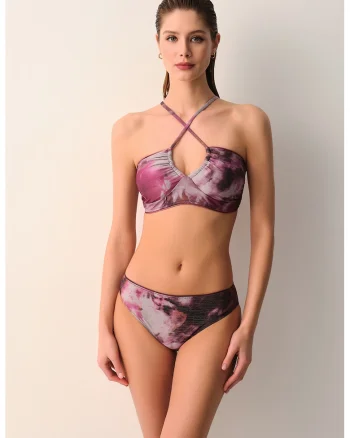 Slip cu model tie-dye Batic, Violet/Roz pastel