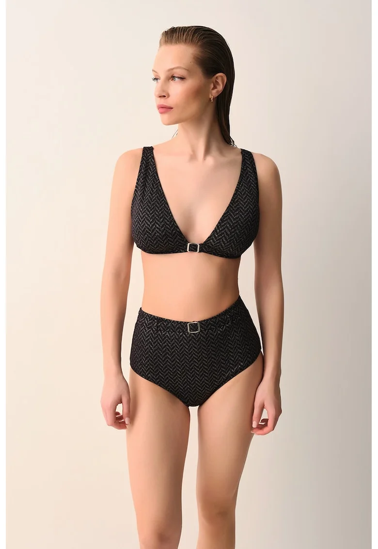 Slip cu model herringbone, Negru