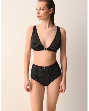 Slip cu model herringbone, Negru