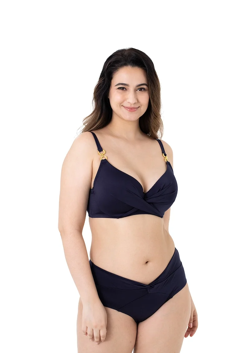 Slip hipster cu detaliu in V Sambuco, Bleumarin