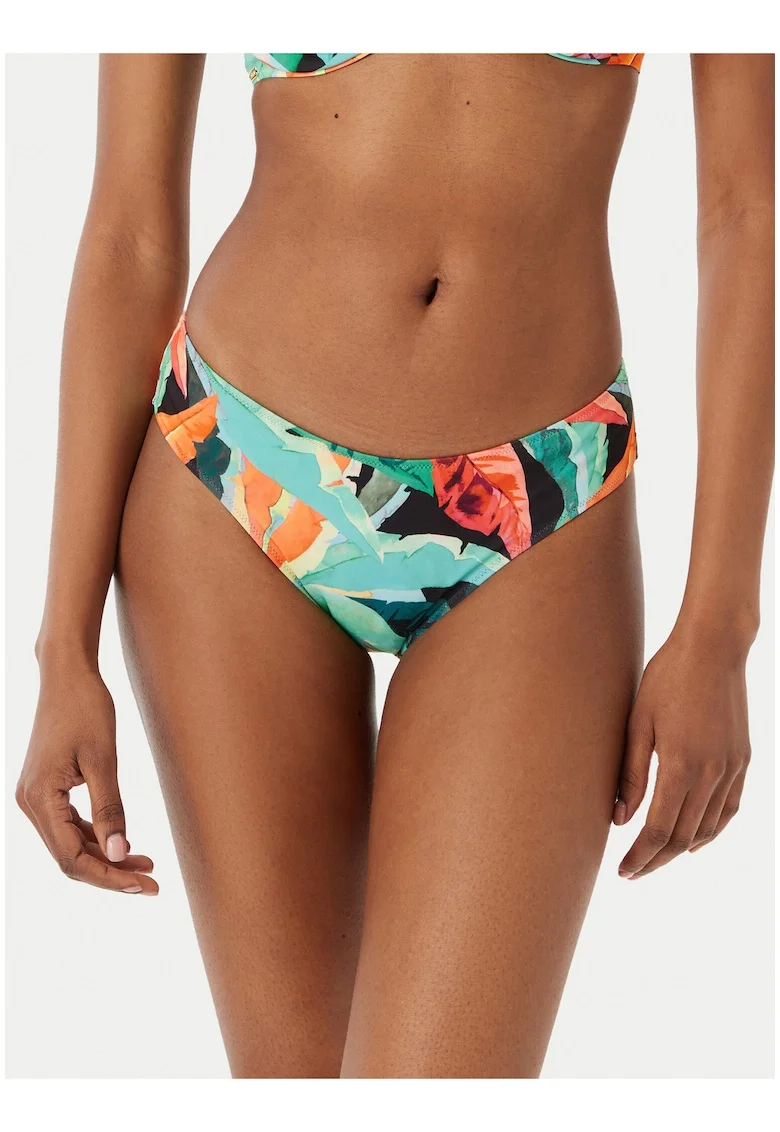 Slip de bikini pentru femei,  multicolor, material sintetic, imprimeu grafic