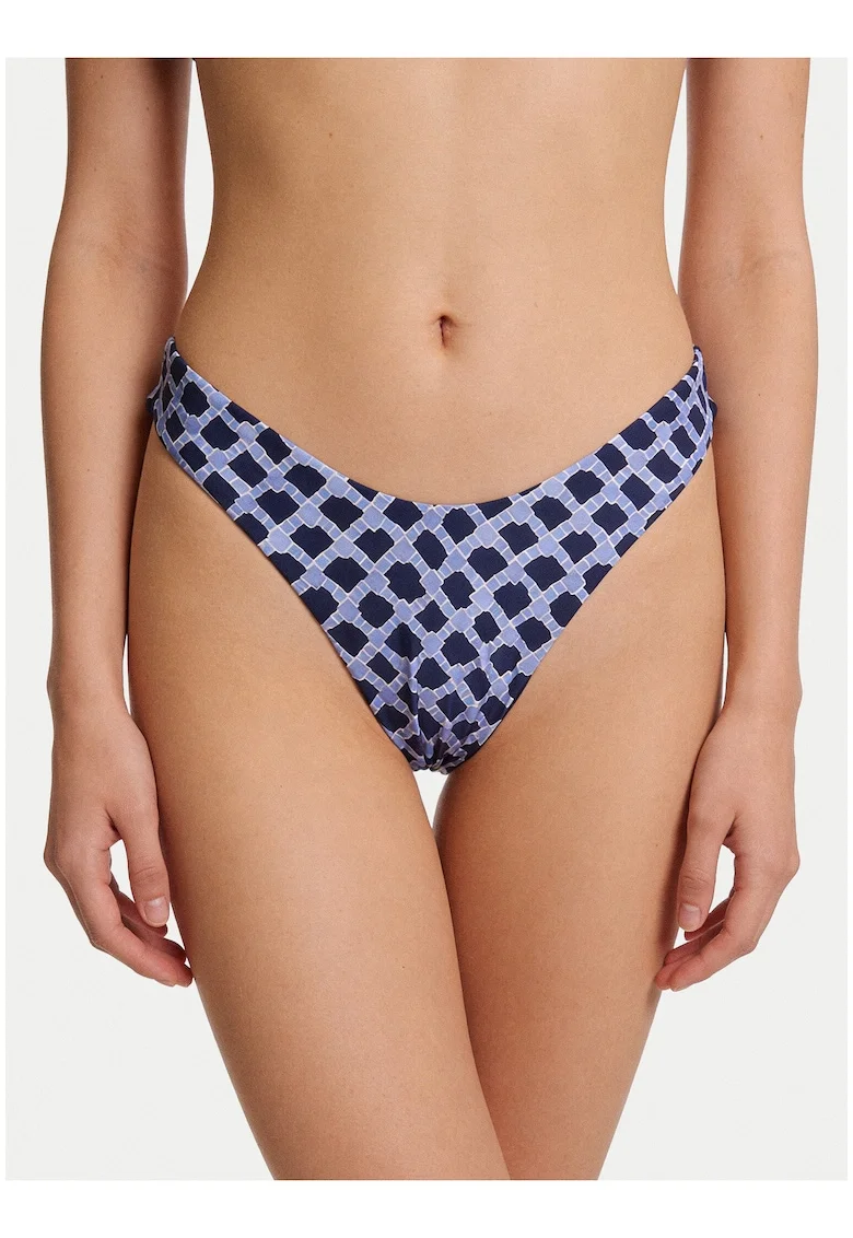 Slip de bikini dama,  albastru, material sintetic, croiala clasica