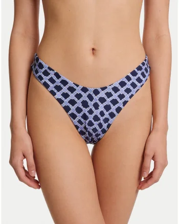 Slip de bikini dama,  albastru, material sintetic, croiala clasica