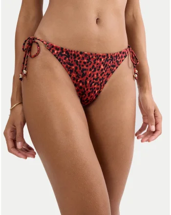 Slip de bikini dama,  animal print, talie joasa, multicolor, poliamida/elastan
