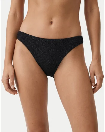 Slip de bikini dama,  negru, elastic, lucios