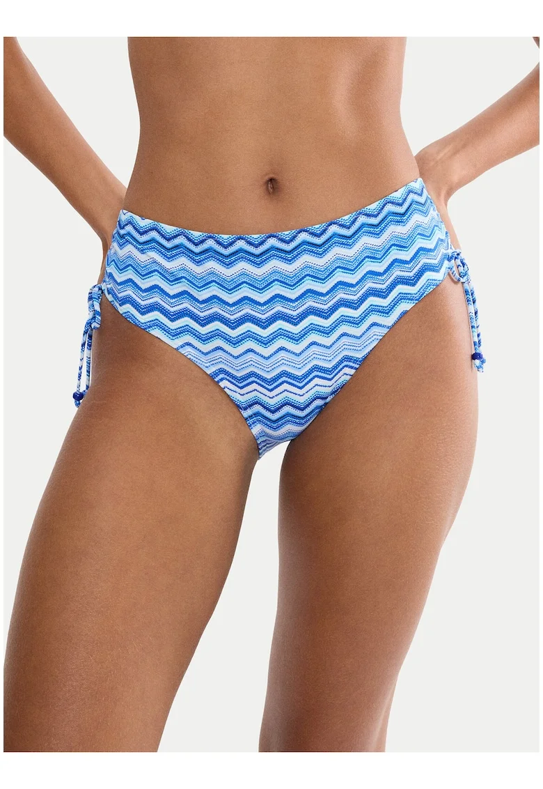 Slip de bikini pentru femei,  talie inalta, multicolor, material sintetic