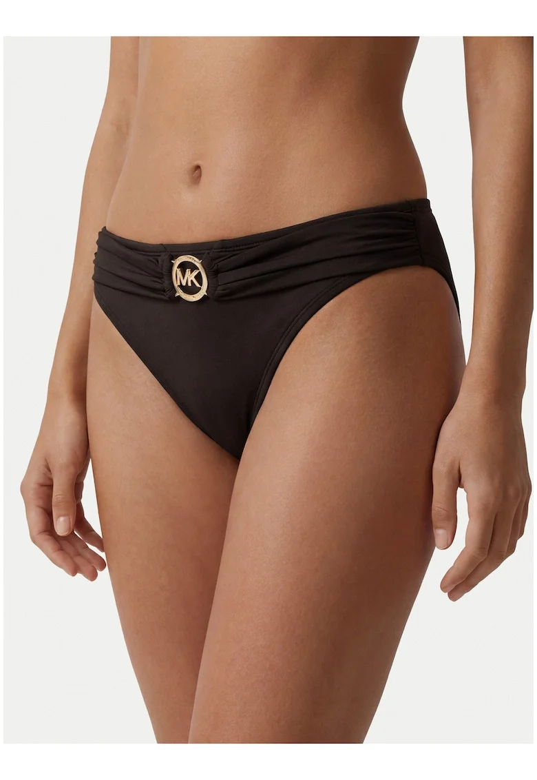 Slip de bikini,  croiala clasica, culoare maro, material sintetic
