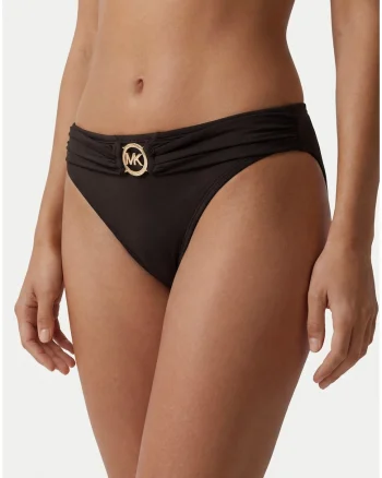 Slip de bikini,  croiala clasica, culoare maro, material sintetic