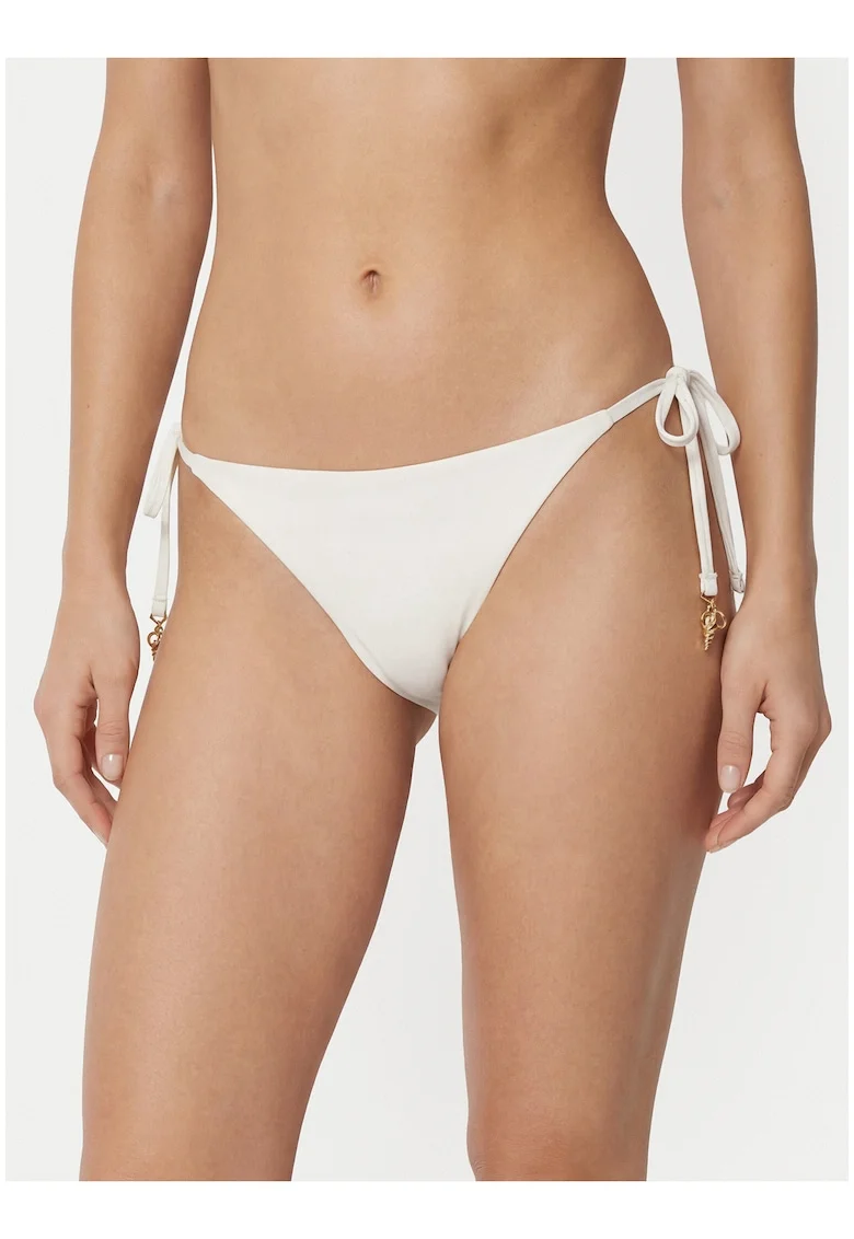 Slip de bikini Dama,  Alb-Bej, material elastic, set ajustabil