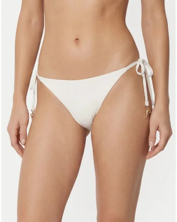 Slip de bikini Dama,  Alb-Bej, material elastic, set ajustabil