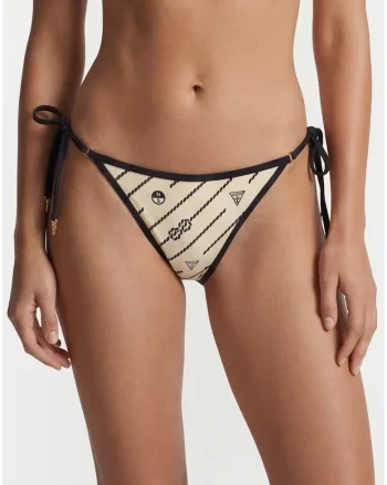Slip de bikini Dama,  Bej, material elastic, imprimeu grafic