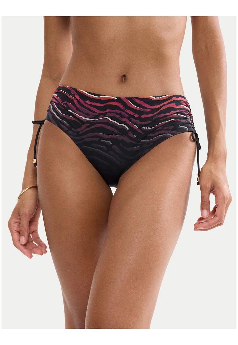 Slip de bikini dama,  croiala clasica, animal print, multicolor, poliamida/elastan