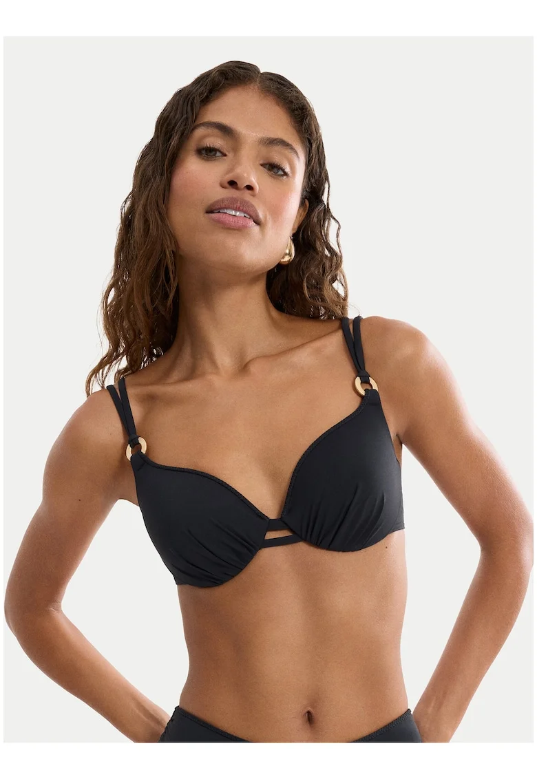 Sutien de bikini dama,  negru, material sintetic, set plaja
