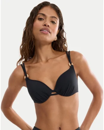 Sutien de bikini dama,  negru, material sintetic, set plaja