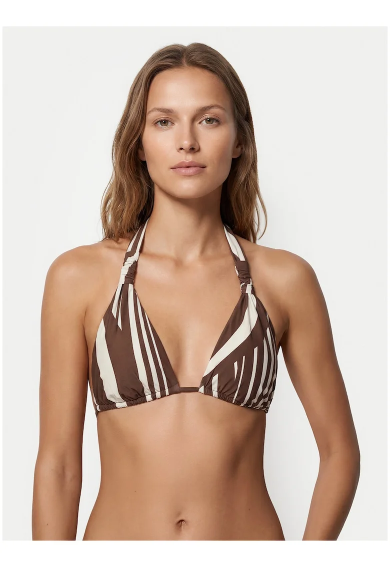 Sutien de bikini pentru femei,  maro, imprimeu grafic, material sintetic