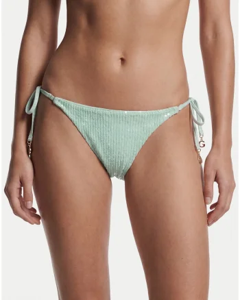 Slip de bikini dama,  verde-albastru, croiala clasica, material elastic, set