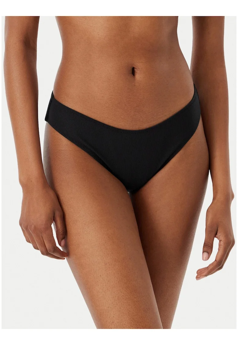 Slip de bikini Dama,  negru, material sintetic, croiala clasica,