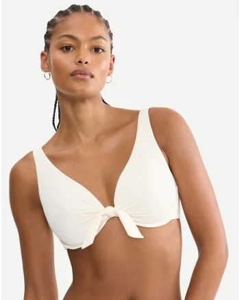 Sutien de bikini pentru femei,  bej, material sintetic, sezon primavara-vara