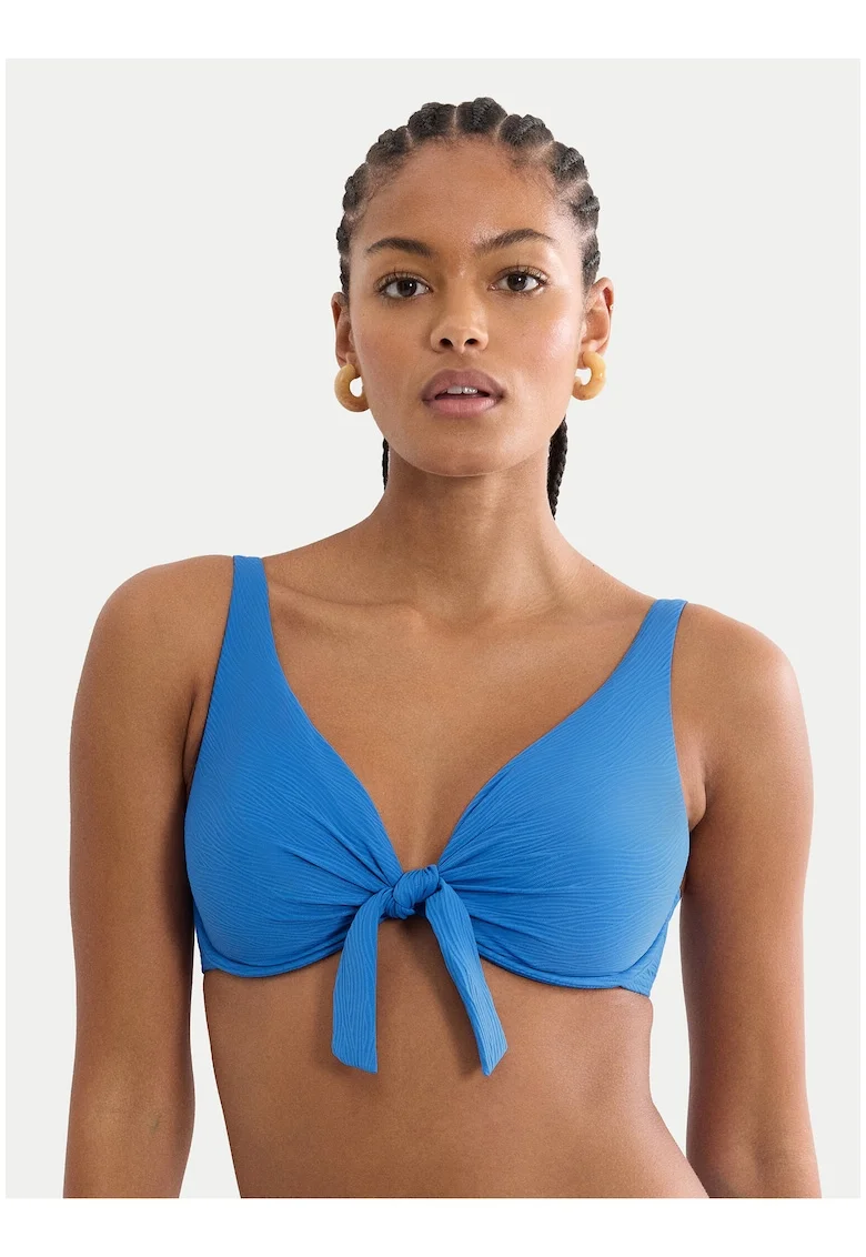 Sutien de bikini  Albastru, material sintetic, uni, Albastru