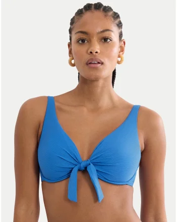 Sutien de bikini  Albastru, material sintetic, uni, Albastru