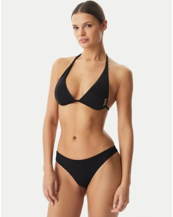 Costum de baie bikini pentru femei,  Emporio Armani, negru, material elastic, slip brazilian