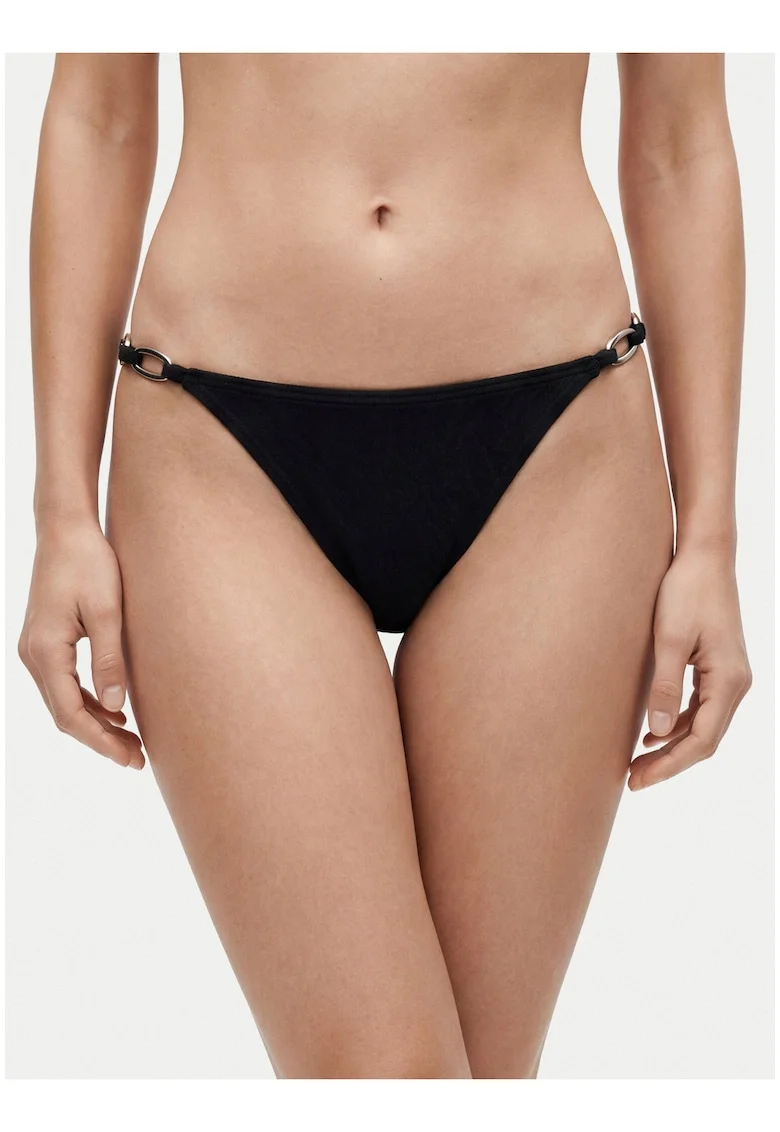 Slip de bikini dama,  negru, material sintetic, croiala clasica