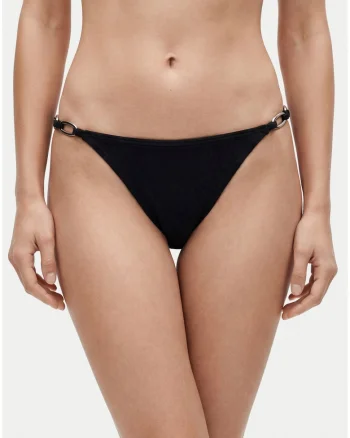 Slip de bikini dama,  negru, material sintetic, croiala clasica