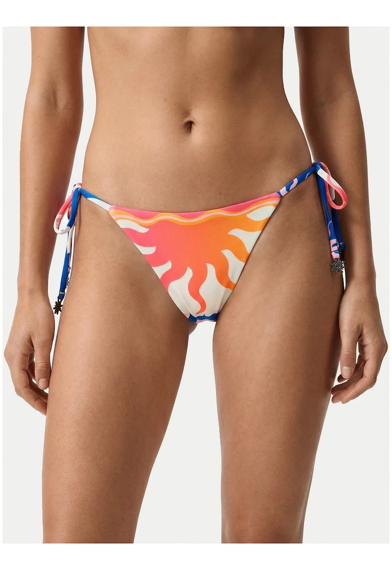 Slip de bikini pentru femei,  multicolor, material sintetic, croiala clasica