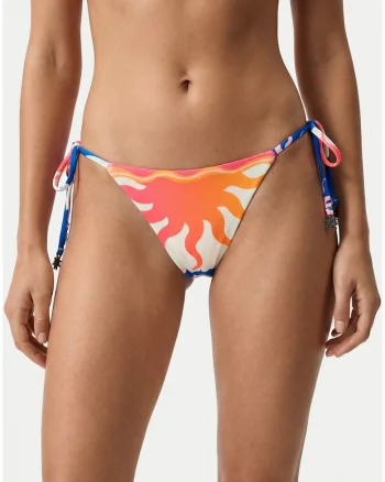 Slip de bikini pentru femei,  multicolor, material sintetic, croiala clasica