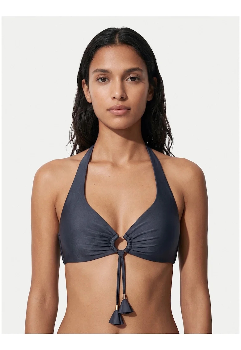 Sutien de bikini pentru femei,  bleumarin, confortabil, elastic, nylon/elastan
