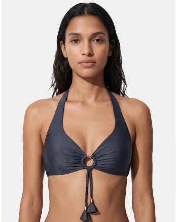 Sutien de bikini pentru femei,  bleumarin, confortabil, elastic, nylon/elastan