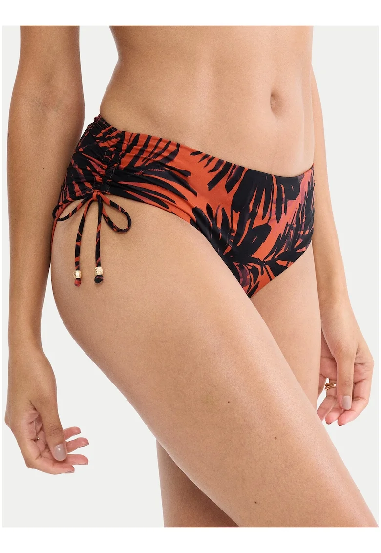 Slip de bikini,  verde-maro, material sintetic, croiala clasica, set de vara