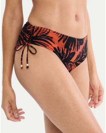 Slip de bikini,  verde-maro, material sintetic, croiala clasica, set de vara