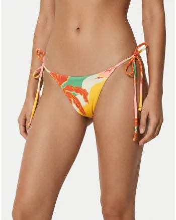 Slip de bikini pentru femei,  multicolor, material sintetic, design reversibil