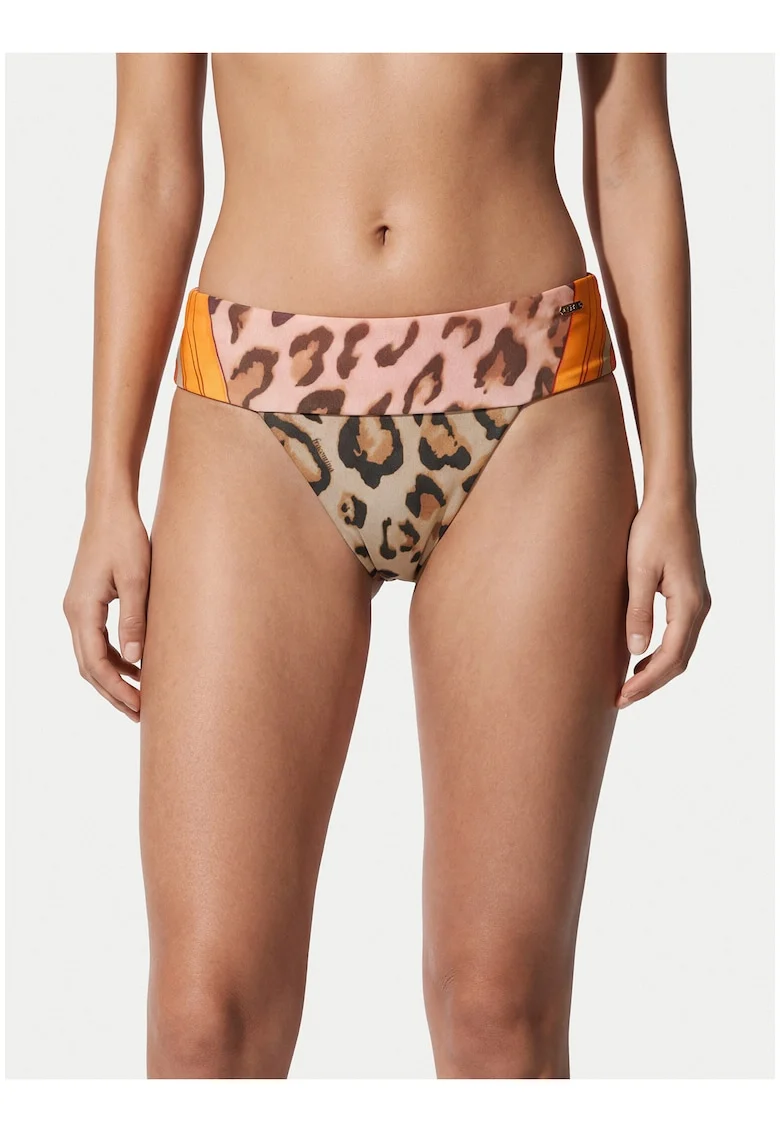 Slip de bikini pentru femei,  multicolor, animal print, material sintetic
