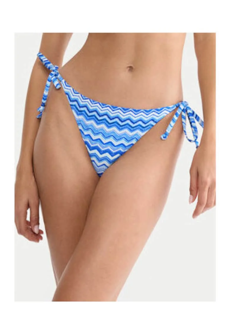 Slip de bikini pentru femei,  multicolor, material sintetic, croiala clasica, Multicolor/Albastru