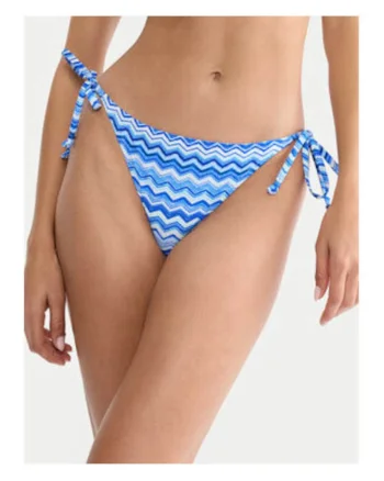 Slip de bikini pentru femei,  multicolor, material sintetic, croiala clasica, Multicolor/Albastru