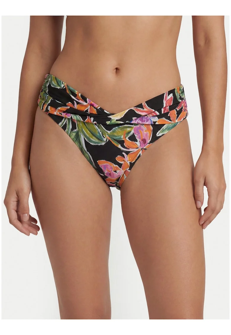 Slip de bikini pentru femei,  multicolor, croiala clasica, material elastic, floral,