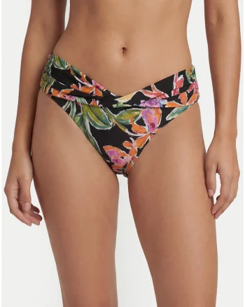 Slip de bikini pentru femei,  multicolor, croiala clasica, material elastic, floral,