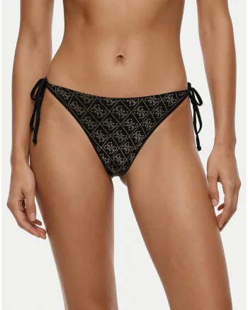 Slip de bikini,  negru, croiala clasica, material elastic, set