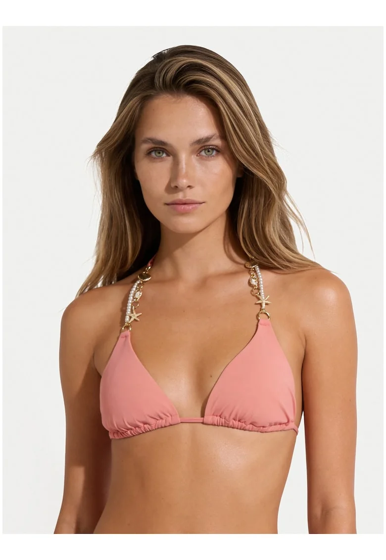 Sutien de bikini Dama,  portocaliu-roz, material elastic, fara armatura
