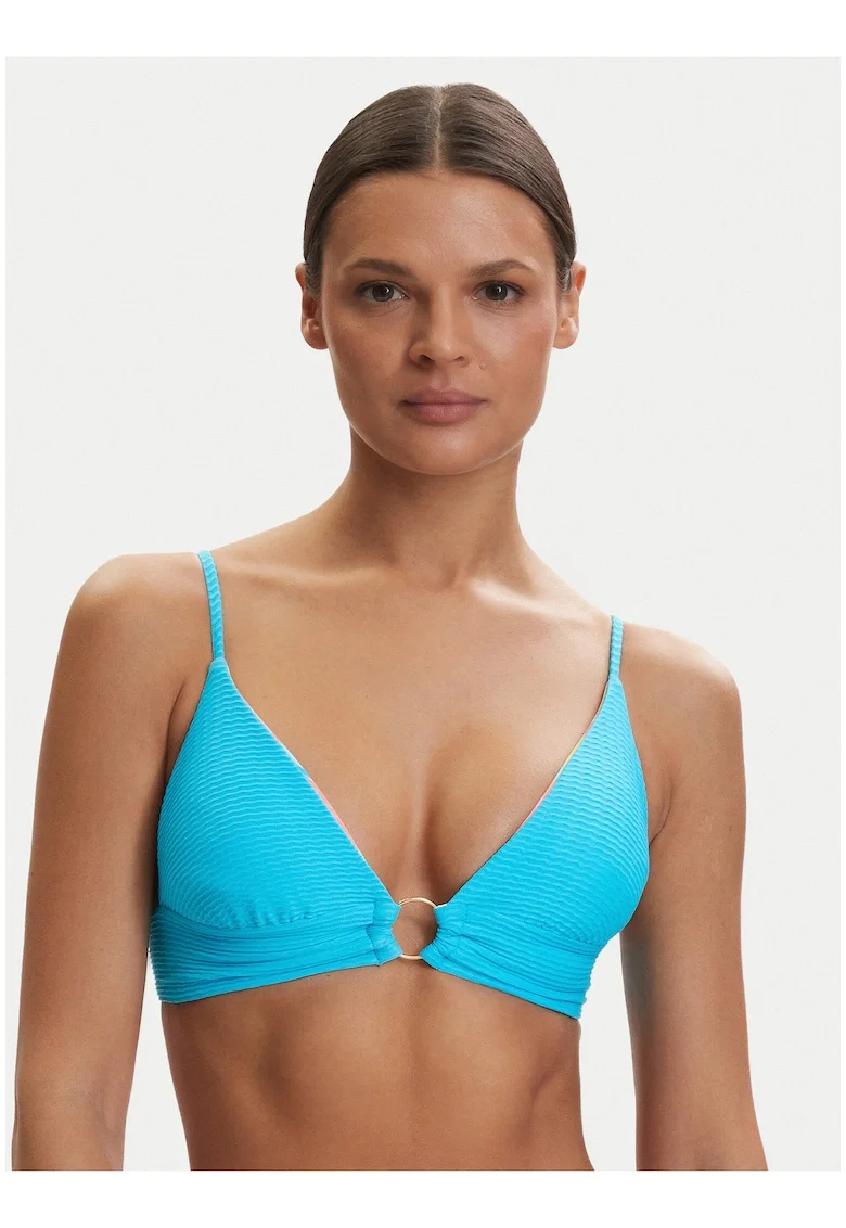 Sutien de bikini,  turcoaz, design reversibil, material elastic