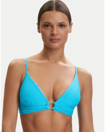 Sutien de bikini,  turcoaz, design reversibil, material elastic